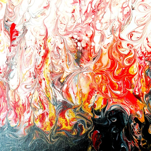 Abstract Acrylic pour artwork